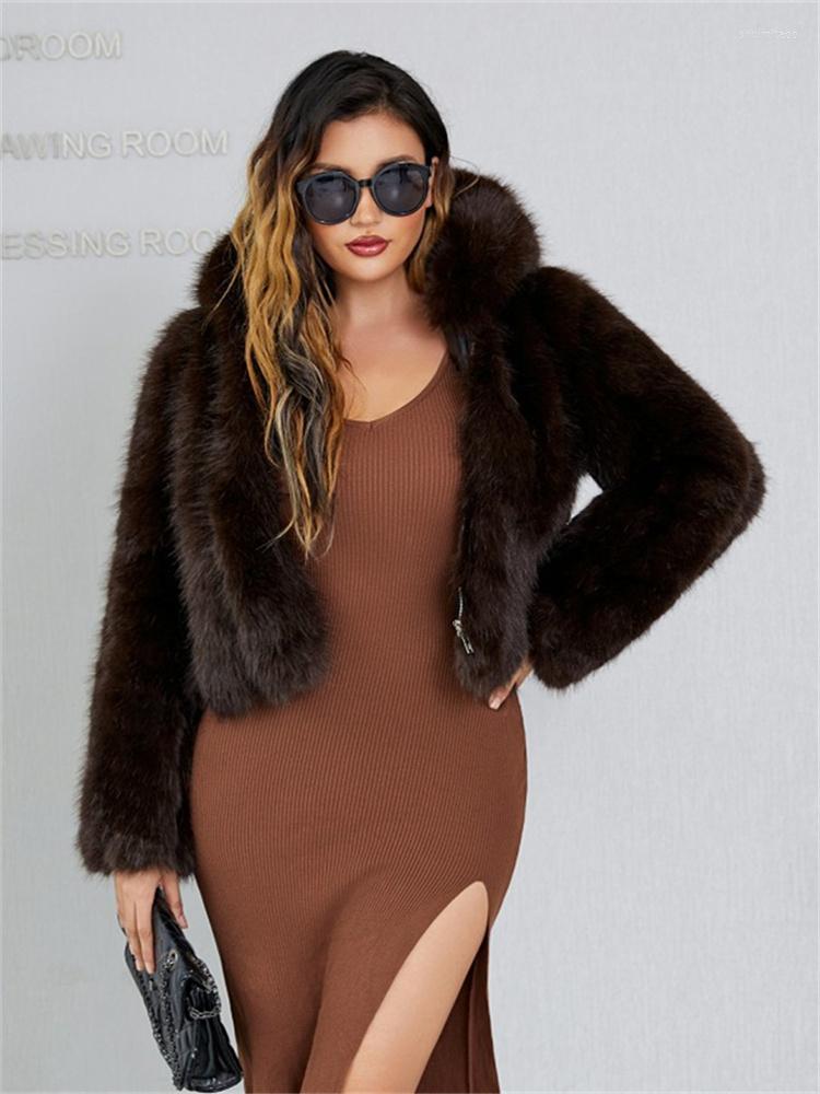 

Women's Fur Aualay Winter White Fashion Faux Jacket For Women 2022 Red Long Sleeve Hooded Orange Coat Coats And Female, Taro purple