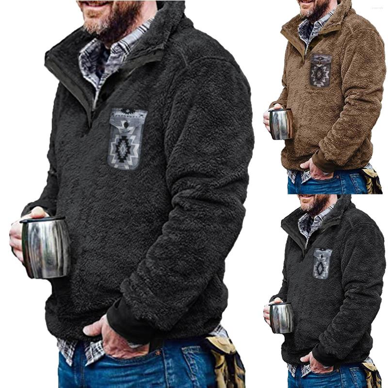 

Men's Hoodies Men's Spring And Winter Coats Jacket Solid Color Stand-up Collar Sweater Coat Long-Sleeved Printed Velvet, Dark gray