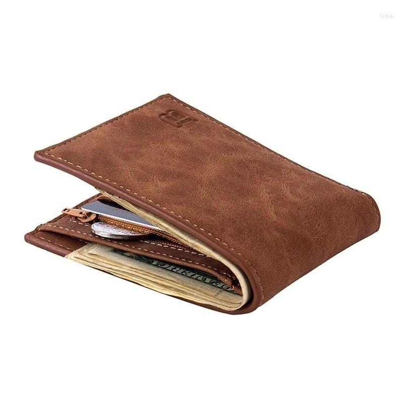 

Wallets Fashion PU Leather Men's Wallet With Coin Bag Zipper Small Money Purses Dollar Slim Purse Design, Black wallet