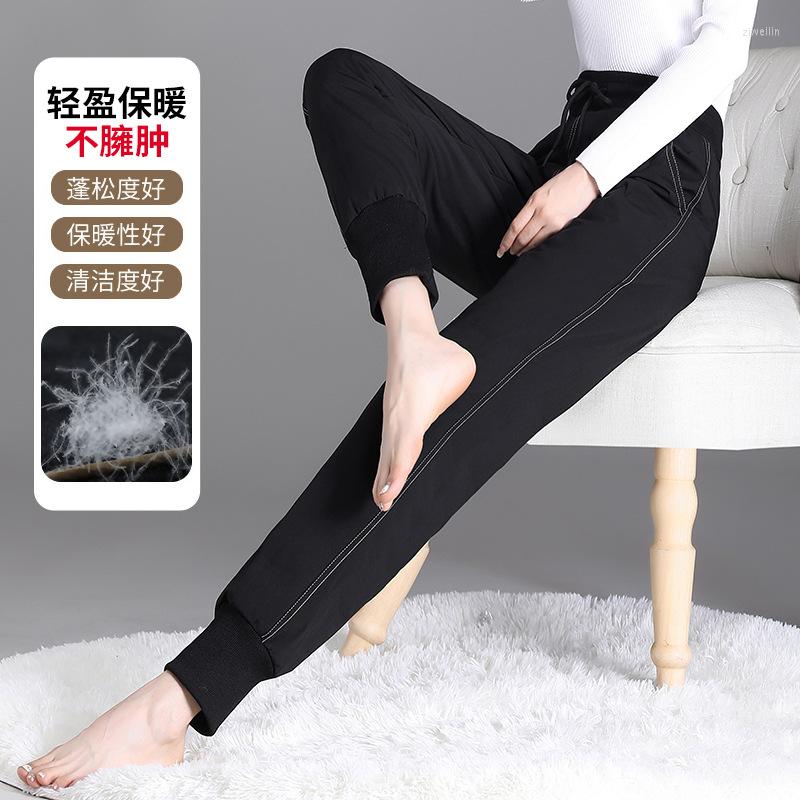 

Men's Pants Winter Upset Down For Women Casual Wear A Big Yards Outside Of Tall Waist Lady Warm Female Trousers, Black