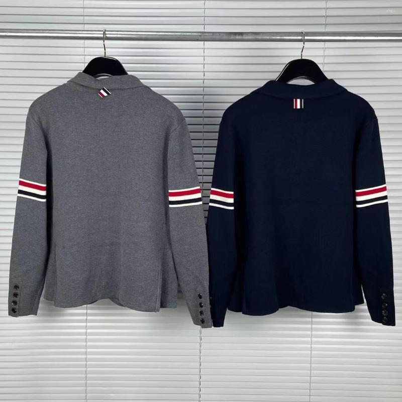 

Men's Jackets High-end Brand Women Luxury Wool Suit Original Double Sleeve Webbing Design Men Blazer Famous Unisex High Quality Sweater, Grey