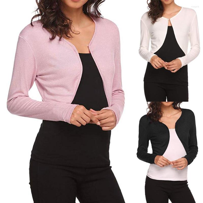 

Women's Jackets Women Long Sleeve Bolero Light Knit Cardigan Open Front Cape Short Jacket, Black