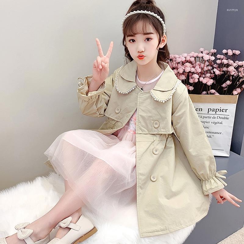 

Coat Turn-down Collar Baby Girl Windbreaker Coats High Quality Spring Autumn Kids For Girls 4 5 6 7 8 9 10 11 12 13 14Year Wear, Color at picture
