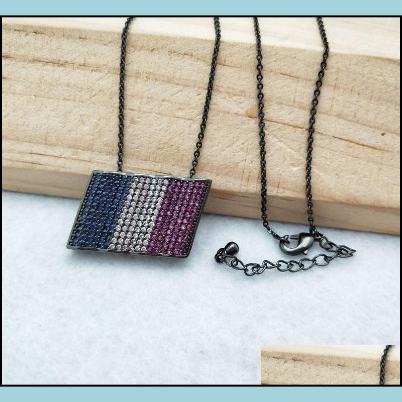 

Pendant Necklaces Micro Pave Crystal Cubic Zirconia Pendants Charms Jewelry Finding French Flag Necklace For Woman Nk341 Drop Delive Dhfes