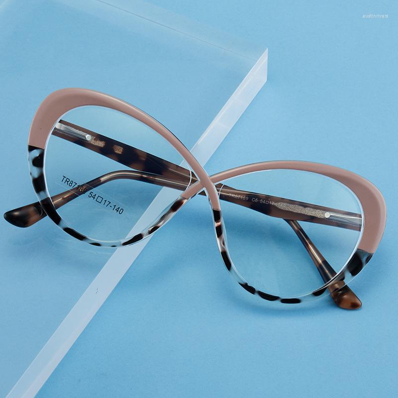 

Sunglasses TR90 Round Eyewear Frame Fashionable Color Contrast Anti Blue Light Glasses Computer