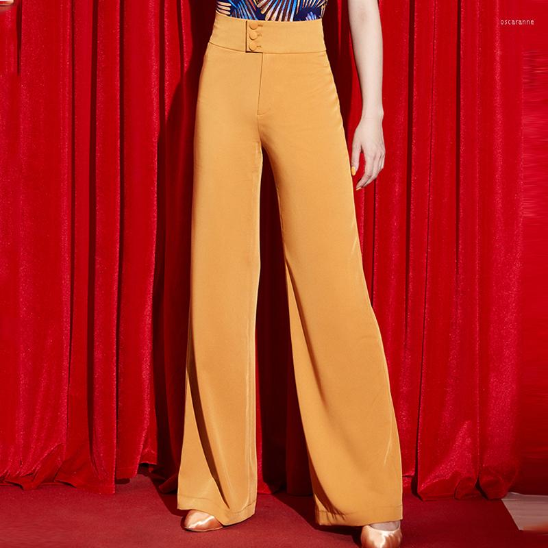 

Stage Wear Women'S Latin Dance High Waist Pants National Standard Ballroom Samba Straight Trousers Practice Clothing Long DWY2068, Picture shown