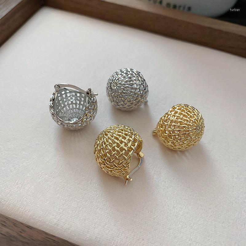 

Hoop Earrings Vintage Hollow Metal Round For Women Punk Jewelry Fashion Casting Ball Earring Female Brincos Gothic Bijoux