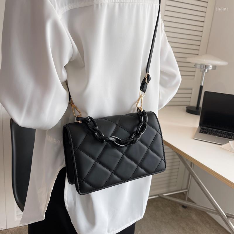 

Evening Bags Retro Spring Rhombus Small Handbags Women's Simple Shoulder Crossbody Fashion Square Bag, Black