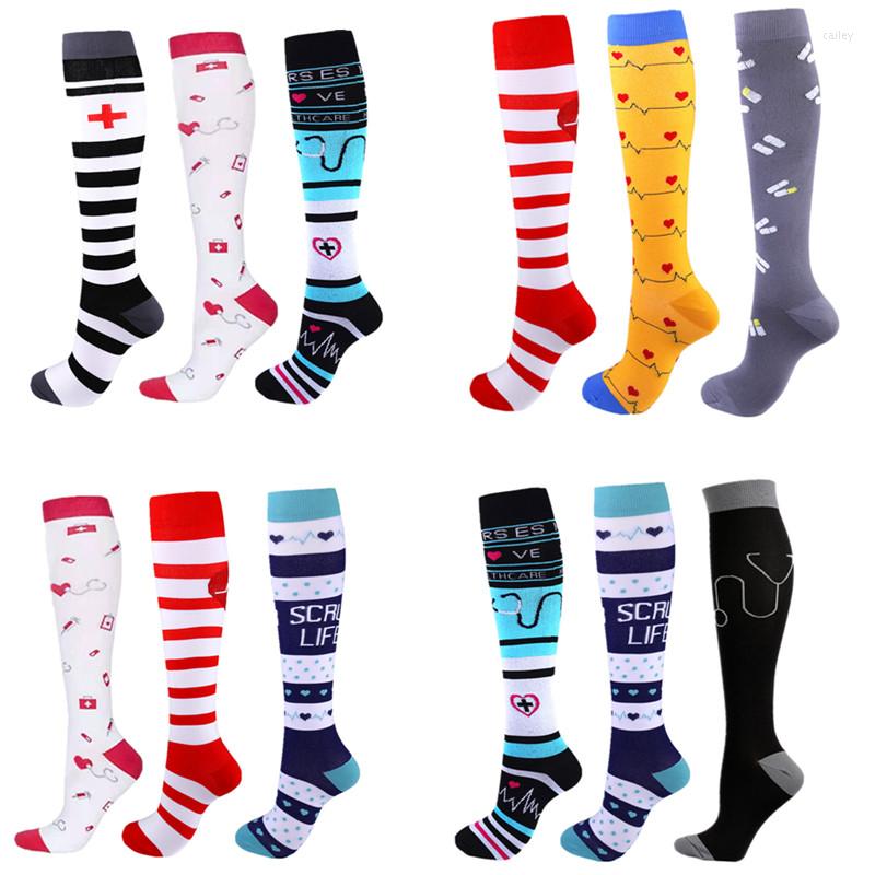 

Men's Socks AM Compression Men Women Athletic Anti Fatigue Pain Relief Knee Stockings Fit Outdoor Running Pregnant Cycling, Qmix003-240