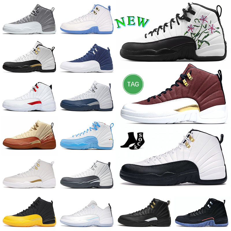 

Royal US12 US13 Basketball Shoes Jumpman 12 Wholesale Designer Hot Original GS Floral FIBA Taxi Machigan Bulls Dark Concord Indigo Purple OV White Sneakers Trainers, P28 40-47