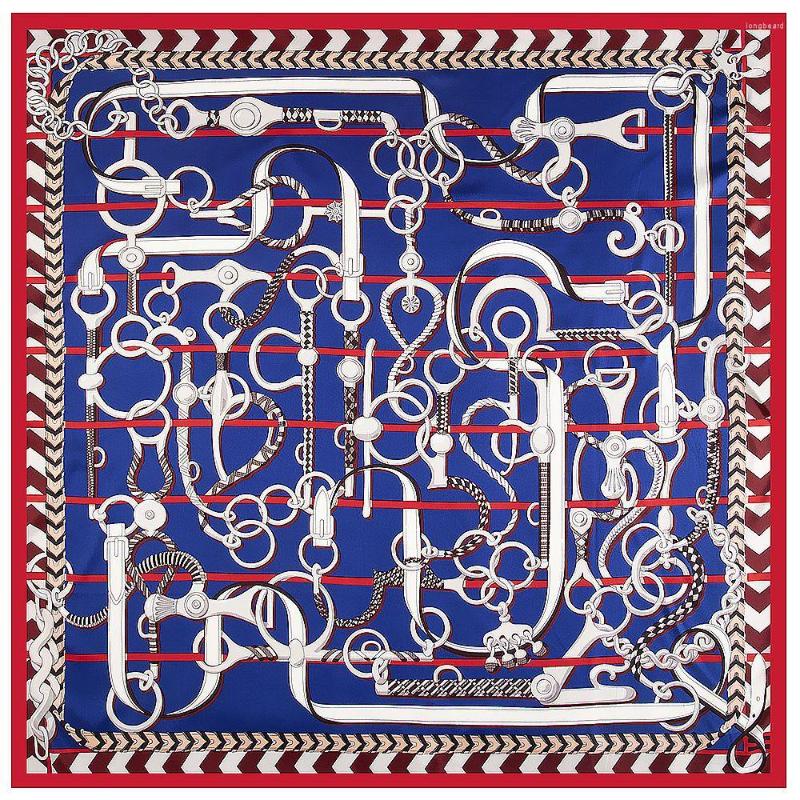 

Scarves Twill Silk Square Scarf Design Belt Woman Colors Spanish Foulard Accessory Shawls Wraps
