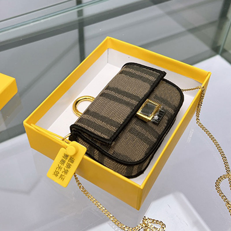 

Mini Nano Baguette Bag Chain Flap Crossbody Pendant Bags Women Shoulder Bags Clutch Small Pouch Coin Purse Canvas Genuine Leather Wallet Buckle Gold Hardware Ring, 3 with box