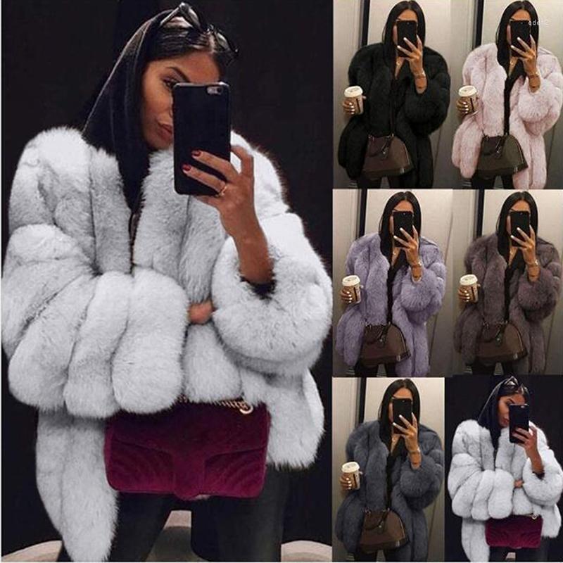 

Women' Fur Women Coat Mink Coats Winter Top Fashion Elegant Thick Warm Outerwear Fake Jacket Chaquetas Mujer, White