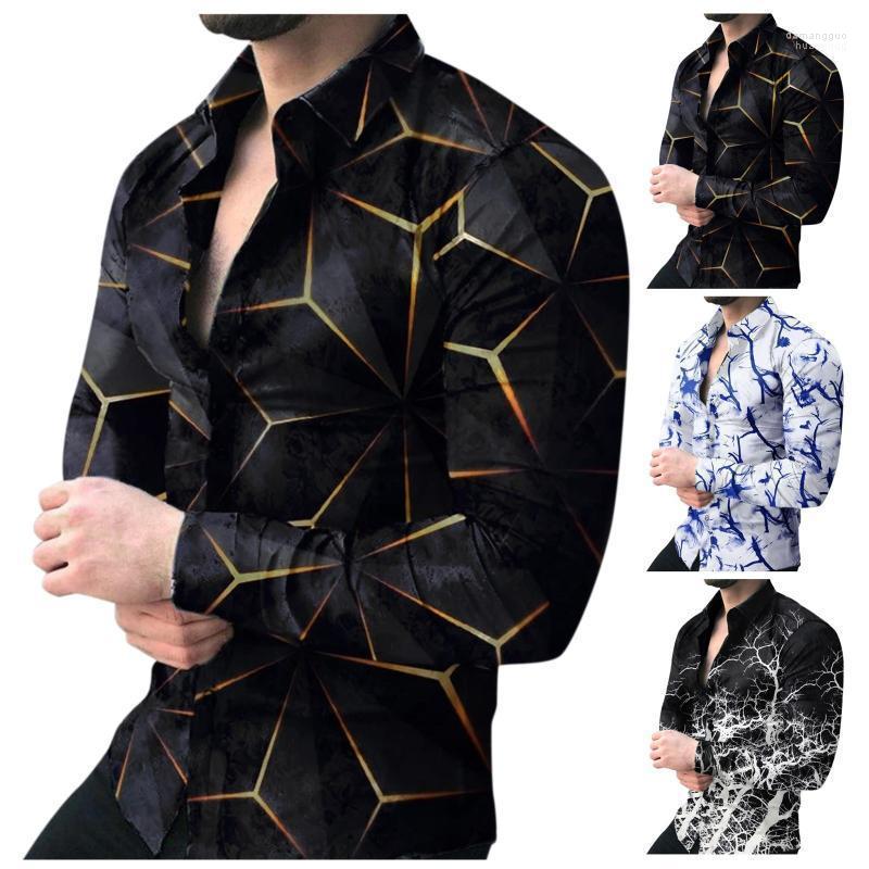 

Men's Casual Shirts Men's Long-sleeved Autumn Winter Plus Size Comfortable Collar Shirt And Coat Stand-up Printing Men Lightweight, Black
