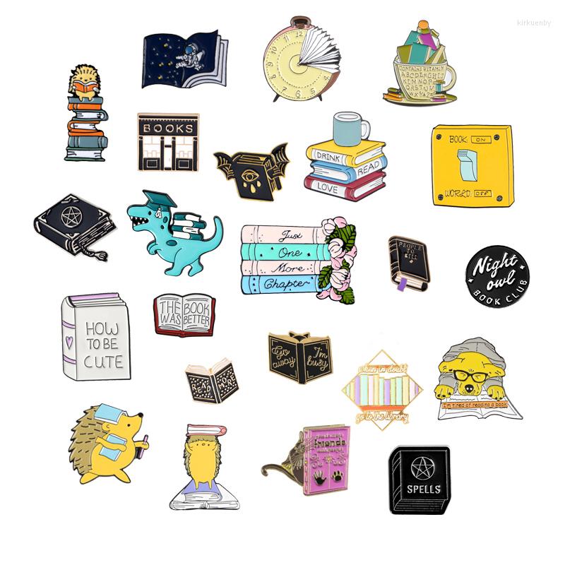 

Brooches Books Theme Series Enamel Pins Bookish Literature Lover Nerd Backpack Brooch Badges Wholesale Hat Gifts For Students Friends