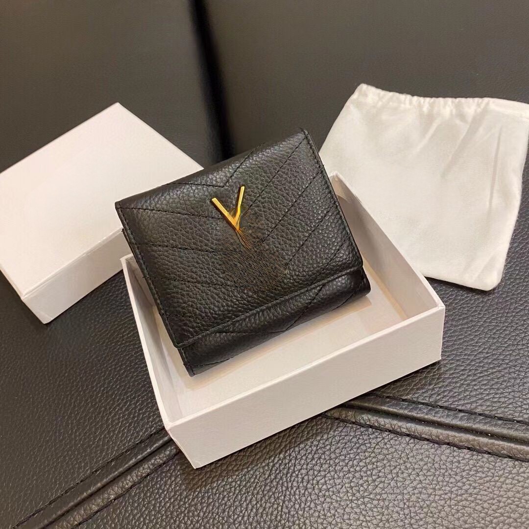 

luxury wallet designer Black Purse women Y wallets card holder small purse sacoche multi pochette pocket organizer Cowhide handbag, Empty box