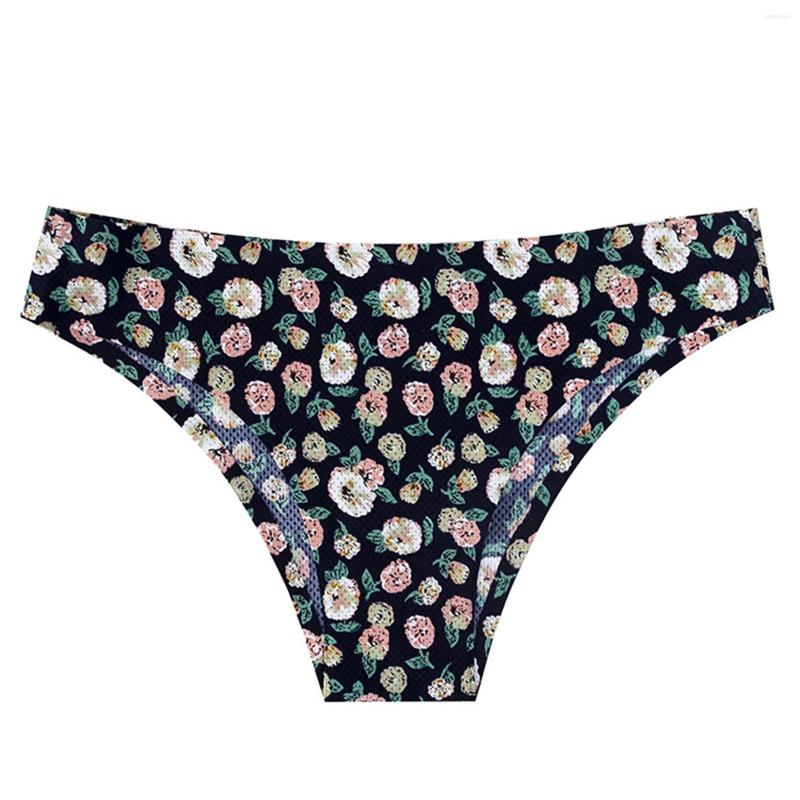 

Bras Sets Seamless Ladies Ice One-piece Panties Silk Thong Sexy Printing Breathable Intimates Underwear Bra, Multicolor