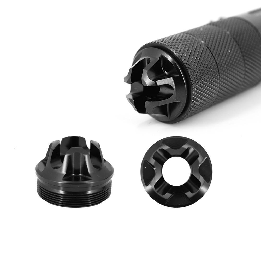 

Others Tactical Accessories Aluminum Adapter Flash Er Front End Cap For 1 58X10 Modar Soent Trap Any 375 Dhhkc, Black