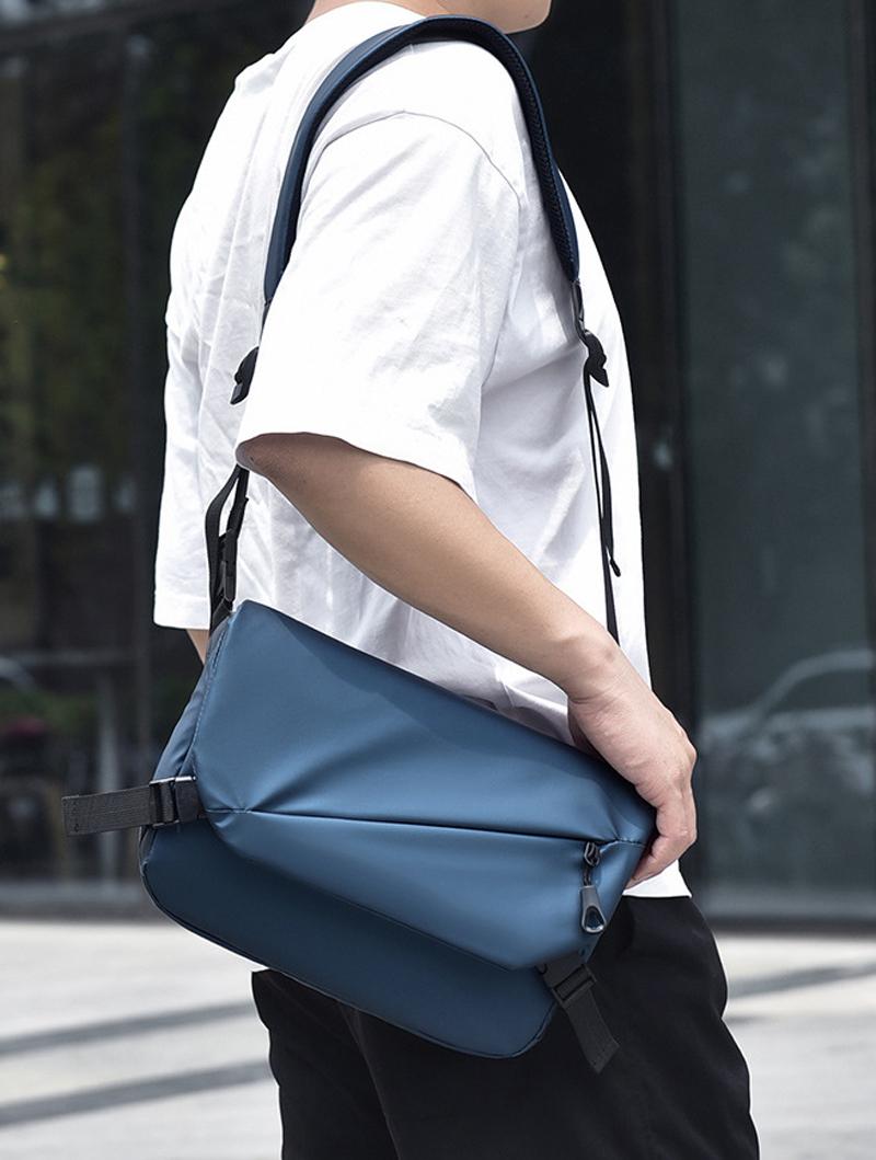 

DHL50pcs Messenger Bags Men PU Plain Large Capacity Fashion Sport Shoulder Bag Mix Color, Grey