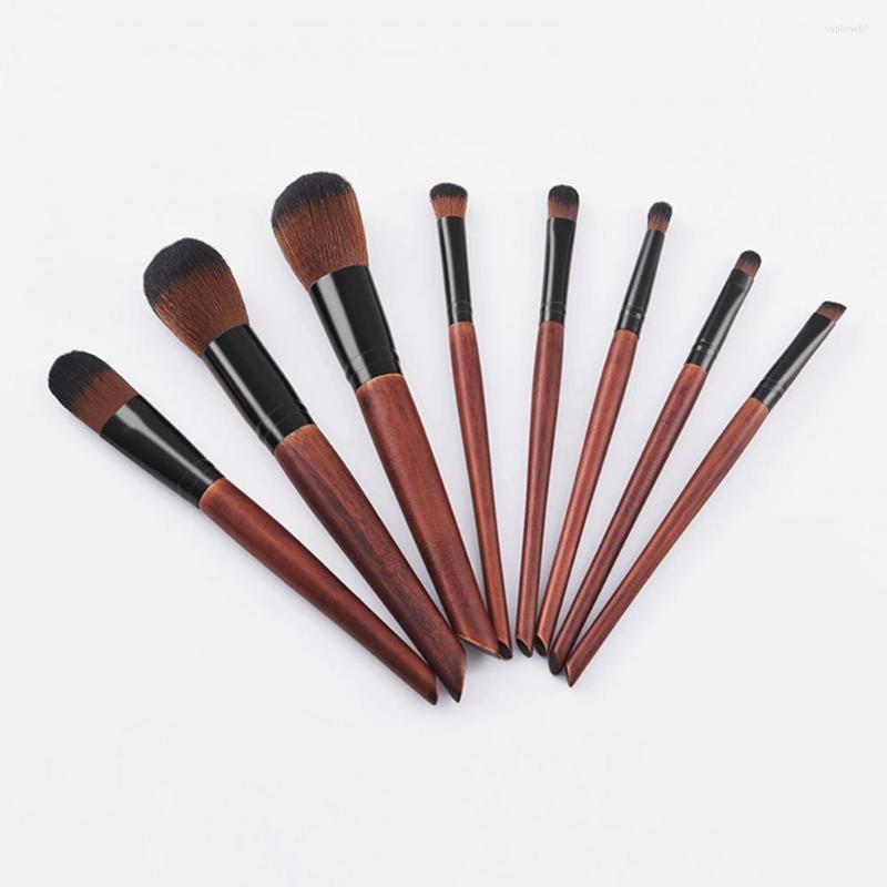 

Makeup Brushes 8Pcs/Set Beauty Brush Durable Mahogany Color Cosmetic Portable Tools