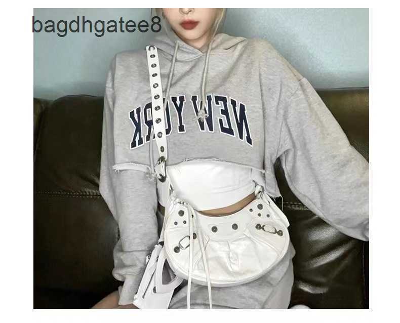 

Cagole Balencaigass Bag Cagoles Bags Le Wrinkled Three in One Rivet Single Shoulder Messenger High Sense Leisure Leather Motorcycle, Pink
