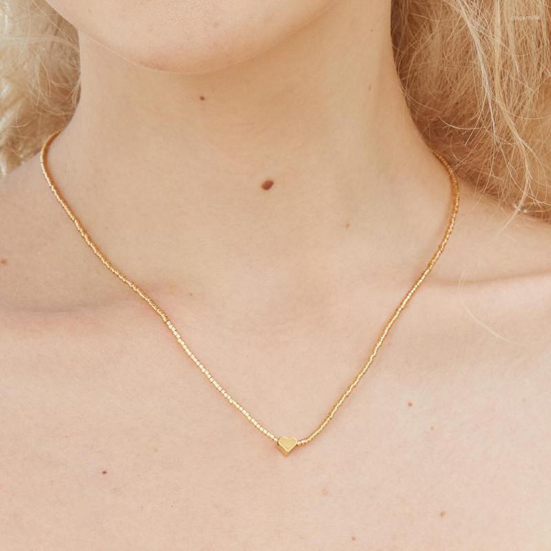 

Choker ZMZY Gold Color MIYUKI Beads Korean Fashion Chain Necklace For Women Girls Trend Jewelry Heart Charm