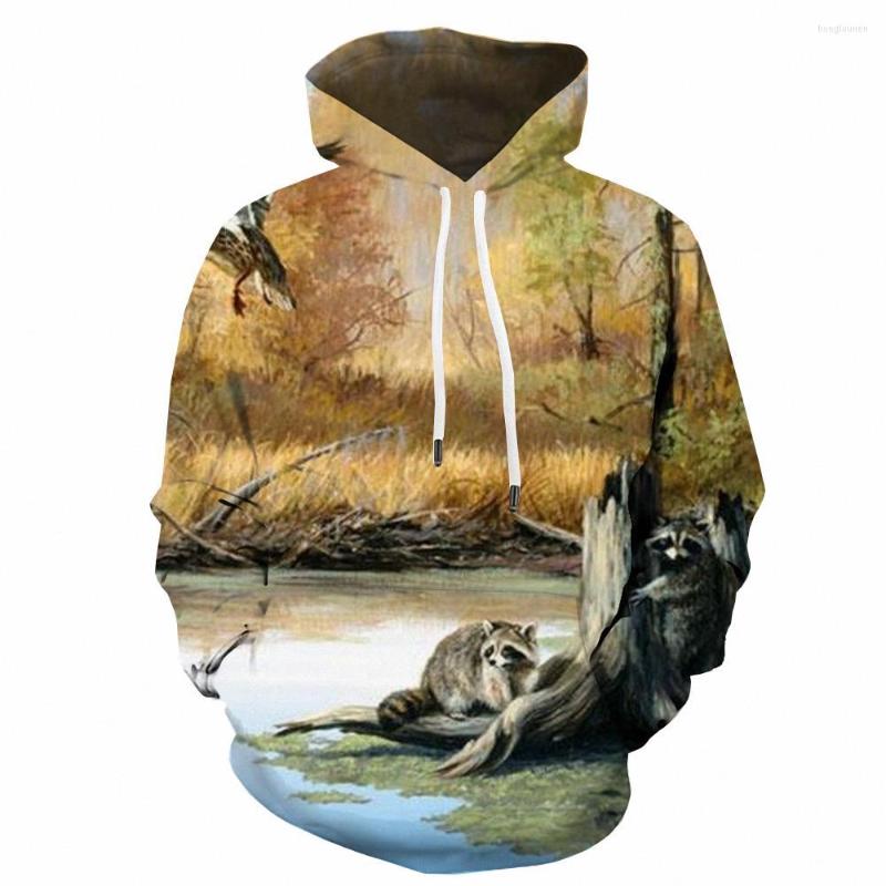 

Men' Hoodies 3d Animal Hoodie Men Landscape Hoody Anime Tree Sweatshirt Printed Harajuku Print Long Sleeve Funny Pullover, Wy-aaa2-10118