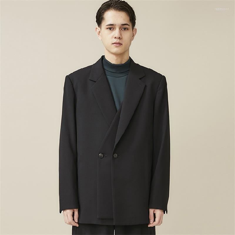 

Men' Suits Men' & Blazers Minimalism Double-breasted Simple And Classic, Black