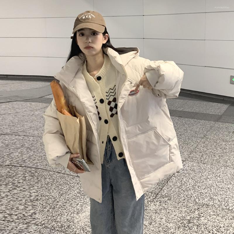 

Women' Trench Coats Warm Jackets Short Parkas Hooded Winter Thick Women Fashion Long Sleeve Cotton Padded Lady Coat Zip Clothes 2022, Beige