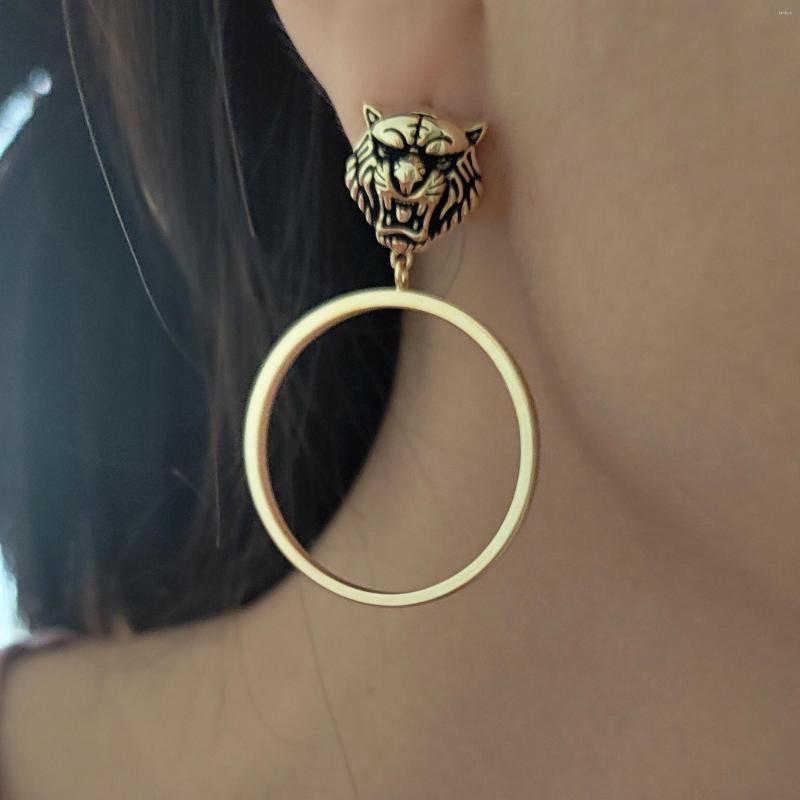 

Dangle Earrings Tiger Knocker Statement For Women Animal Vintage Jewelry Funny Creative Summer 2022