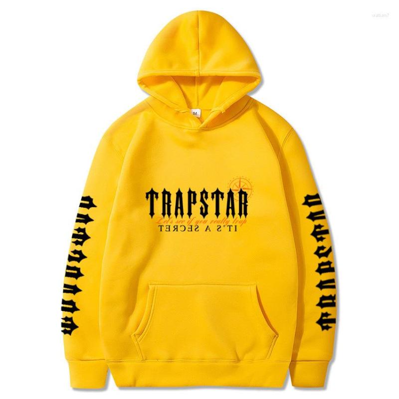 

Men's Hoodies Trapstar Men's Sweatshirt Print Letter Harajuku Hooded Pullover Casual Clothes Hip Hop Streetwear Sportswear Cotton Top, Blue