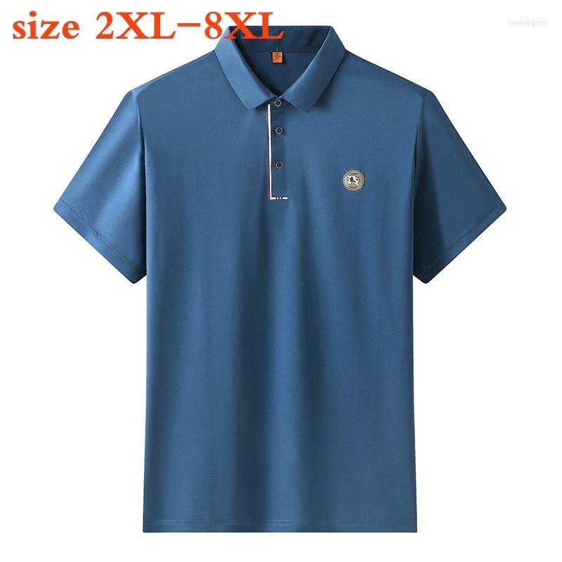 

Men's T Shirts Arrival Fashion Suepr Large Summer Thin Casual Short Sleeve Knitted Shirt Men Plus Size 2XL 3XL  5XL 6XL 7XL 8XL, Black