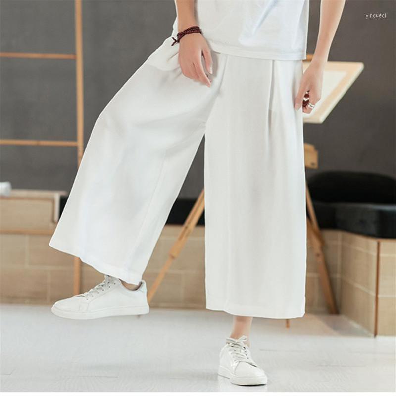 

Men's Pants 2022 Spring Summer Style Casual Loose With Pocket Thin Cotton Linen Soft Solid 7 Color Trousers Plus Size -8XL, Black
