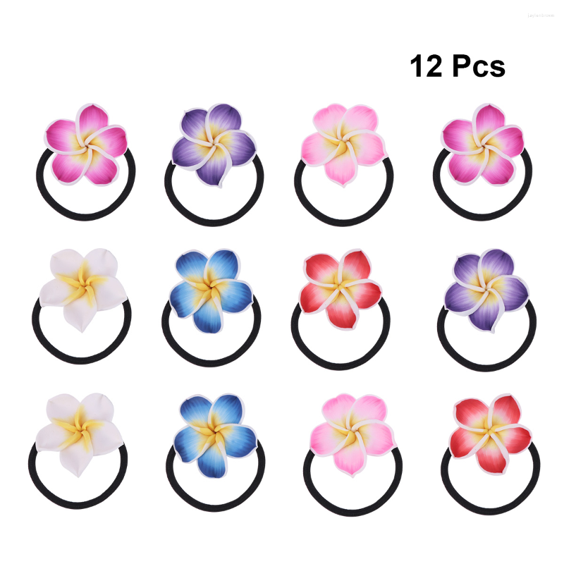 

Bandanas Hair Flower Plumeria Hawaii Accessories Hawaiian Clip Flowers Rope Band Tie Foam Ties For Women Holders Headpiece