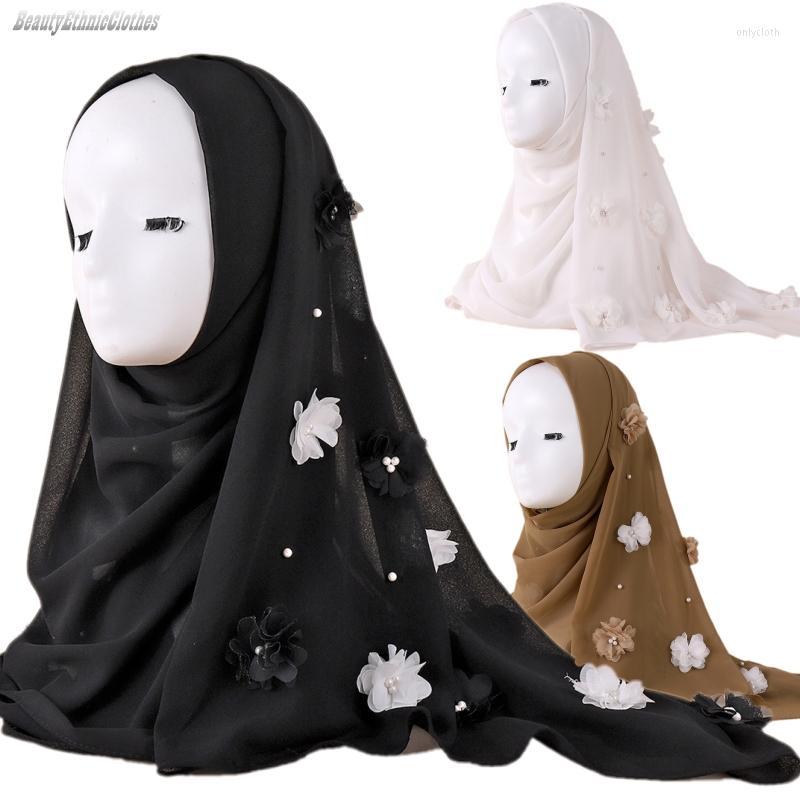 

Scarves Elegant Women Dubai Floral Headscarf Party Turban Islamic Muslim Long Hijab Malaysia Lady Headband Wrap Shawls 70 170cm