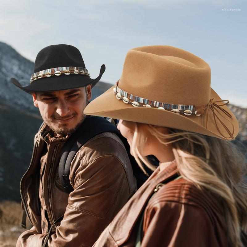 

Berets Wool Felt Fedora Hat With Tassel Shell Unisex Fashion Flat Wide Brim Jazz Hats For Men Vintage Wedding Party, Black