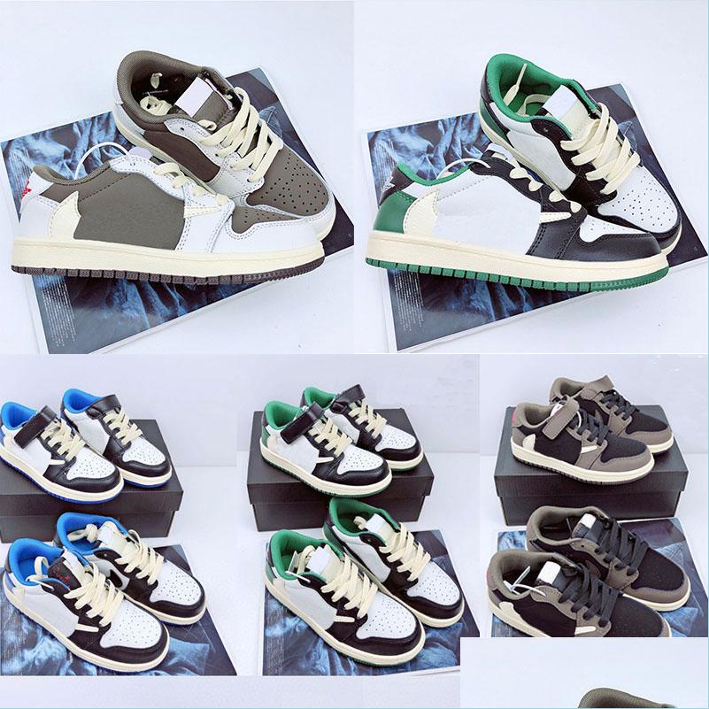 

Athletic Outdoor 2022 Athletic 1S Low Help Kid Basketball Shoes Game Infants Royal Scotts Obsidian Chicago Bred Sneakers Kids With Dhdn4, 60