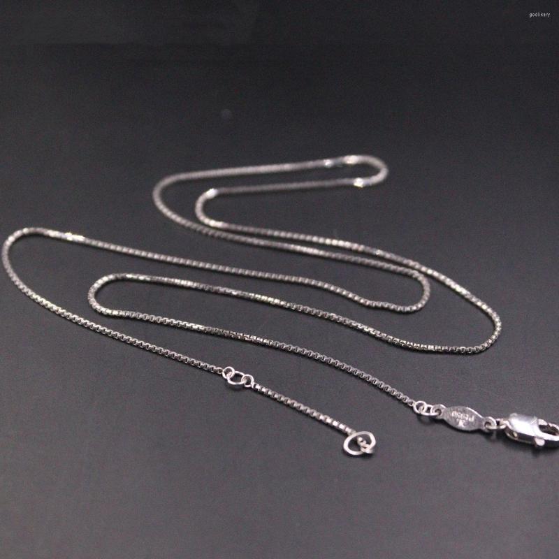 

Chains PT950 Pure Solid Platinum 950 Necklace Thin Foxtail Box Chain For Women's Link 42.5 2.5cmL Gift /4g