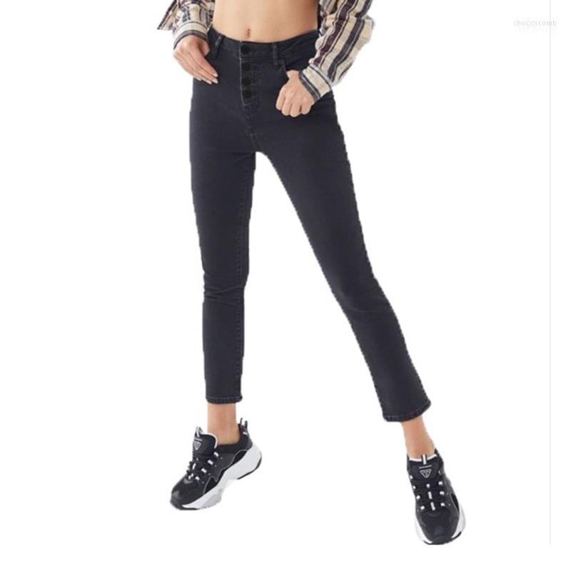 

Women' Jeans Women' Solid Black Slim Fit Harem Pants Women Elastic Middle Waist Skinny Pencil Blue Denim Bleached Washed