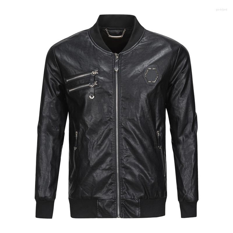 

Men's Jackets 2022 PP SKULL Men's Jacket Leather Mixed Top Fashion Warm Coat Street Hip Hop Clothing, 6970