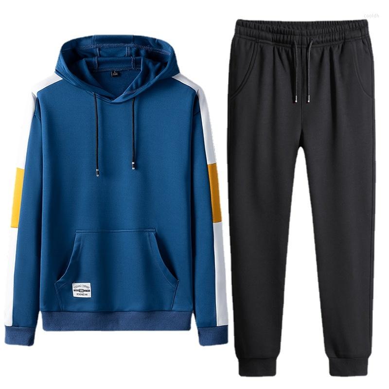 

Men's Tracksuits Men Tracksuit Casual SetsAutumn Hooded Sweater Solid Color Trousers Outdoor Fashion Jogging Sweatshirt Suit -4XL, Black