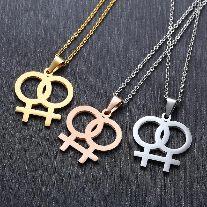 

Chains Lesbian Gifts Necklace Gold Silver Chain Stainless Steel Ladies Pendant