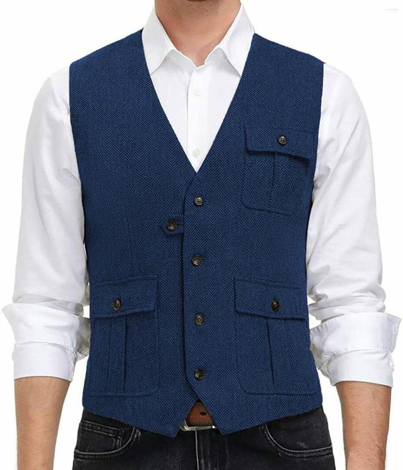 

Men' Vests Men' Suit Vest British Retro Style Waistcoat Woolen Business Casual Party Jacket, Black