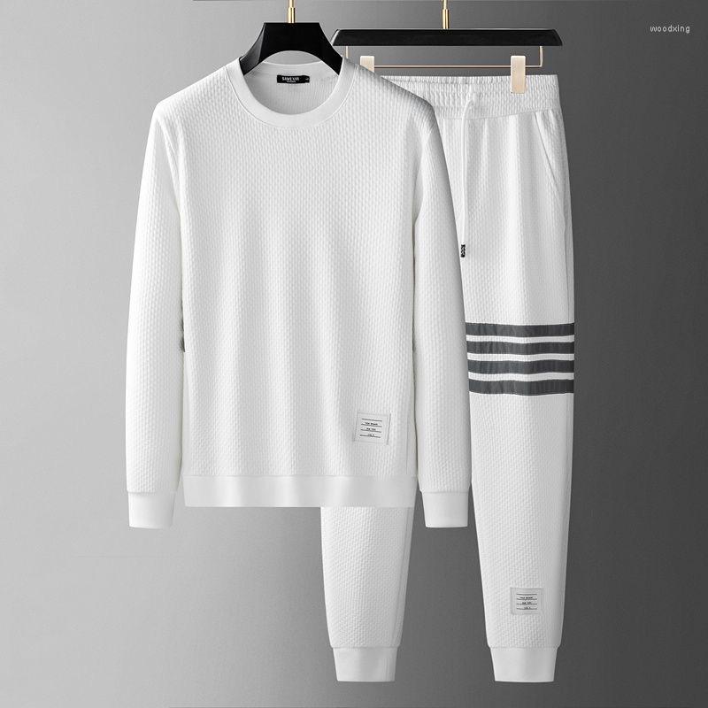 

Men's Tracksuits High End Fashion Round Neck Sweater Suit For Men's Autumn Casual Korean Youth Sportswear Two-piece Men, Black