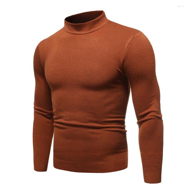

Men's Sweaters -3XL Men Sweater Solid Pullovers Mock Neck Autumn Winter Warm Knitwear Fashion Undershirt 8 Colors, White