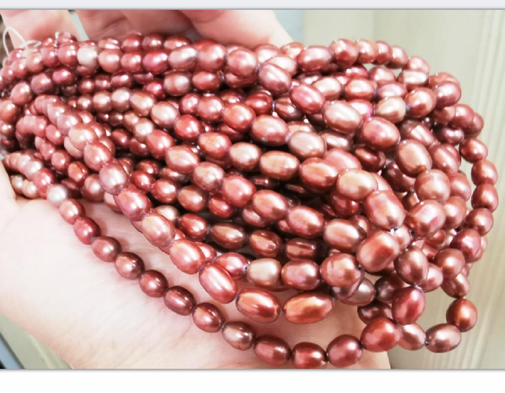 

Chains Charming 15"5x8mm Natural South Sea Genuine Chocolate Red Drop Pearl Necklace Unfinished For Woman Jewelry Necklaces