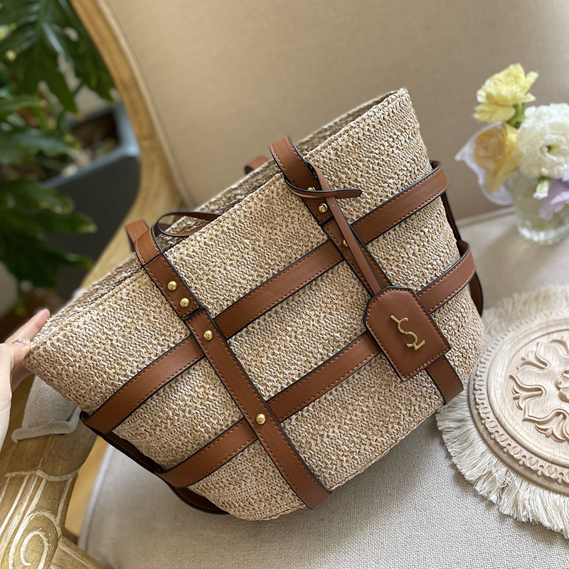 

Straw Classic Shopping Bag Women Handbags Purses Designer Fashion Trend Summer Beach Large Tote Shoulder Bags Letter Crossbody 2211012D
