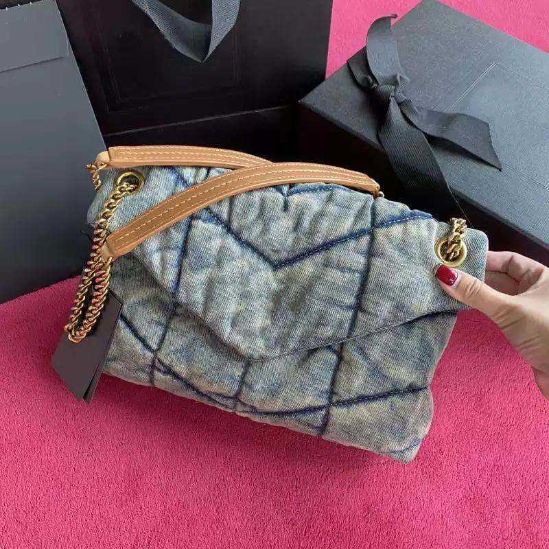 

Shoulder Bags for Women 2022 TOP Quality Classic Denim Handbags Chain Message Crossbody Bags Purse, Picture