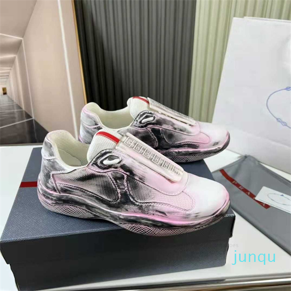

Shoes Dirty Sneakers Flat Trainers Lace-Up Luxury Fashion Brands Retro Dirty Black Mesh Casual Outdoor Patent Men America 052