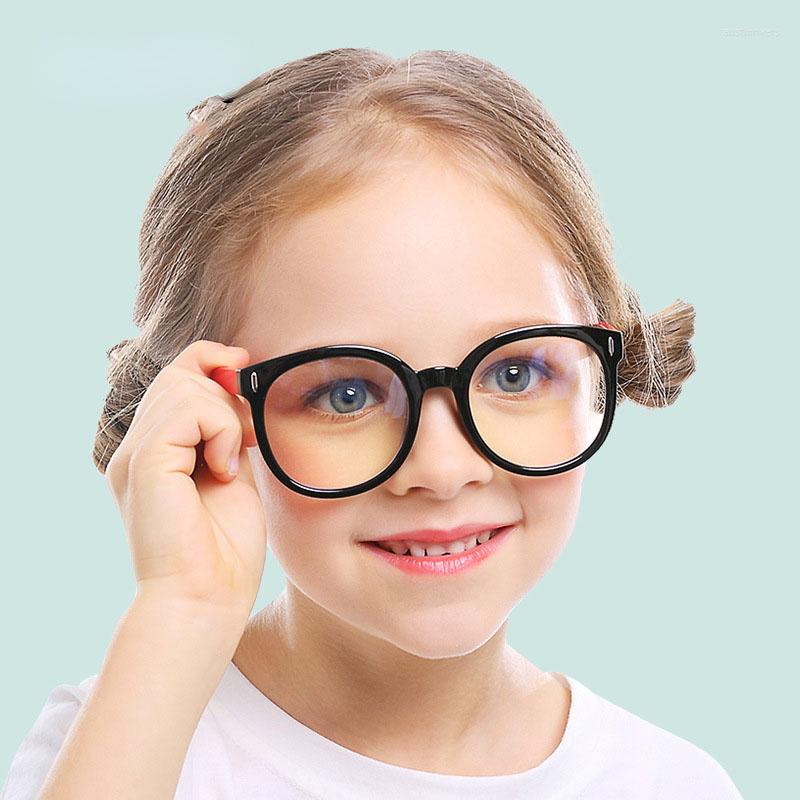 

Sunglasses Round Anti Blue Light Kids Glasses RMM Silicone Frame Eyeglasses Children Clear Transparent Blocking Spectacles Computer UV400